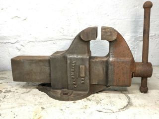 Vintage Usa Made Columbian 504 4 " Jaws Work Bench Vise Tool Cleveland Ohio