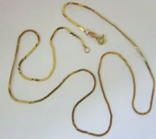 Vintage 14 K Solid Yellow Gold Chain Necklace 18 " 1 Mm (2.  53 Grams) 14k Mcm