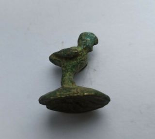 Very Rare Ancient Roman Bronze Mount With Perched Eagle Aquila 200 - 300 Ad
