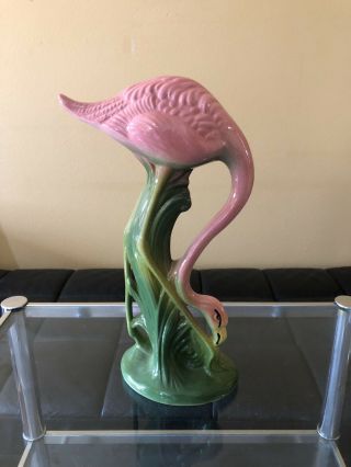 5 Rare Mcm Large Vintage Ceramic Pink Flamingo Figurine Usa 13”