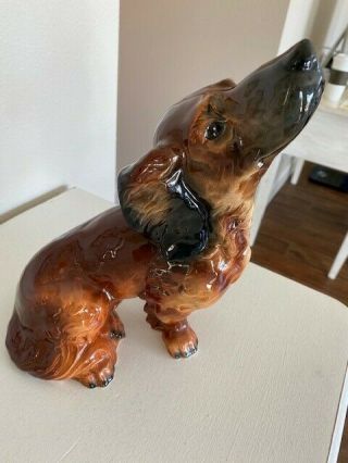 Large Vintage Goebel Dog Figurine Dachshund Long Haired