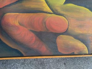 Vintage Oil Painting Abstract Nude Woman Portrait Expressionist Mid Century MCM 3