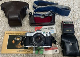 Clean/ Fully Vintage Canon Ae - 1 Film Camera With Fd 50mm F: 1.  8 Lens