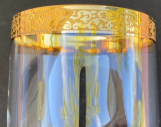 Vintage Set of 8 Lenox Crystal Wine Glasses Gold Rim Fine Crystal EC 3