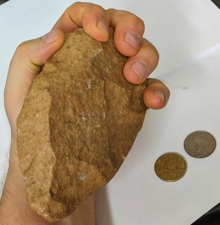 Paleolithic 300,  000 Year Old Pre Historic Homo Erectus Man Stone Hand Axe (m5)