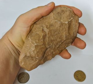 Paleolithic 300,  000 Year Old Pre Historic Homo Erectus Man Stone Hand Axe (m19)