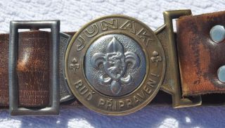 1945 - 1948 Issue Type Czech Republic Boy Scout Scarce Belt With Buckle