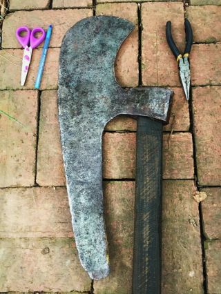 Very Rare Huge Antique German Executioners - Execution Style Battle Axe Halberd