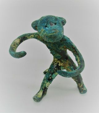 Museum Quality Ancient Near Eastern Bronze Monkey Figurine Circa 1000 - 500bce