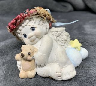 Dreamdicles “cuddle Up” Angel Cherub Figurine Dc324,  1997 Cast Art Vintage Frs