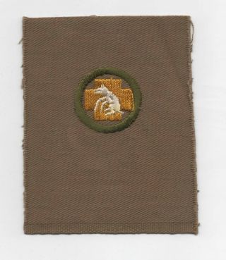 First Aid To Animals Merit Badge,  Type Aa (1911 - 19),  Uncut 3 1/8 X 4 ",  Watermark