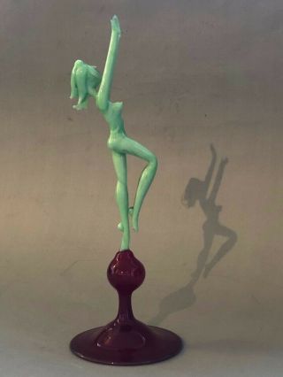 Antique Bimini Glass Erotic Lady Sculpture Art Wiener Werkstätte