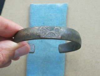Ancient Viking Bronze Bracelet Tracery With Ornament.  Really Rare Type