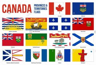 3ft X 5ft Flags Canada,  All 13 Provinces & Territories Set 14 Metal Grommets