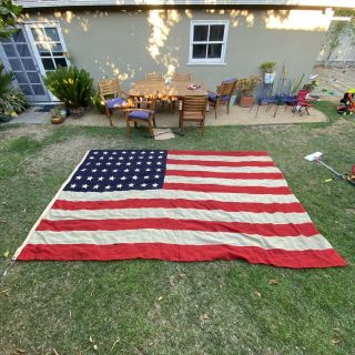 Huge Antique Vintage 48 Usa American Flag 12’ X 8’