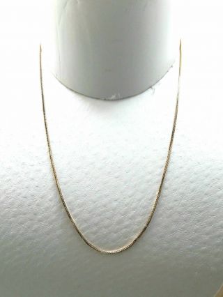 Vintage Italy 14k Solid Gold Necklace 20 " Chain Yellow Gold Herringbone Style