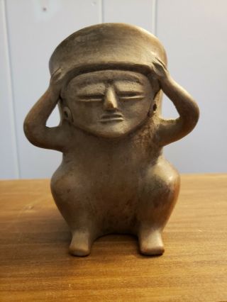 Rare Pre Columbian Human Effigy Jar