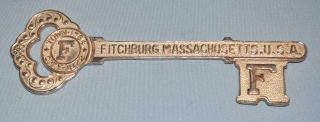 Vintage Ceremonial Gold Toned “key To The City”,  Fitchburg,  Ma