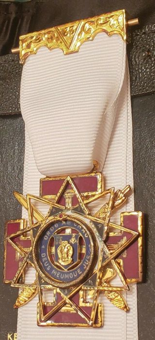 Scarce Vintage Sterling Masonic 33rd Degree Scottish Rite Jewel Medal Badge Look