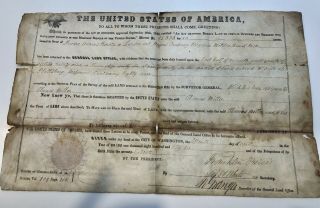 1856 Presidential Land Grant Of 80 Acres Signed By Ass’t Secretary For President
