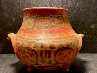 Rare Pre - Columbian Mayan Pottery Frog Effigy Vessel Pot Artifact Collectable