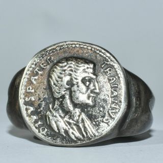 Sterling Silver Ring Trajan Senior Roman Empire Handmade Handcrafted With Patina