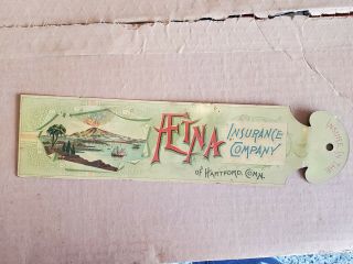 Vintage Aetna Insurance Hartford Tin Ledger Marker Sign