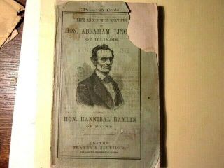 1860 Abraham Lincoln Campaign Book Green Wraps 128 Pps Boston Thayer Hamlin 1st
