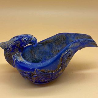 Wonderful Ancient Roman Blue Glass Bird Drinking Cup 1 - 3rd Century