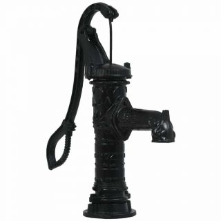Black Cast Iron Vintage Style Garden Water Well Hand Pump 1 1/2 " Fitting