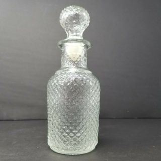 Vintage Avon Diamond Cut Glass Decanter Perfume Bottle With Stopper