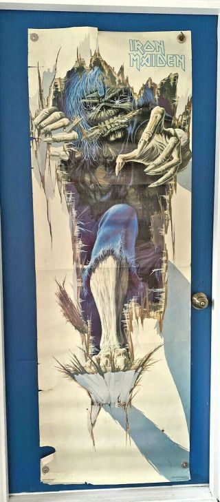 Vintage Iron Maiden 1985 Eddie Door Poster