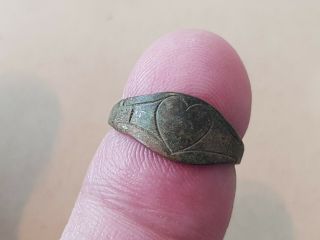 Very Rare Post Medieval Copper Alloy Lovers In Ring L85s