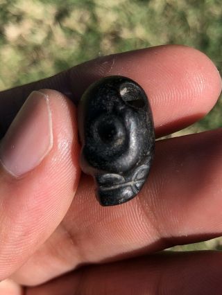 Pre - Columbian,  Mexico,  Aztec Stone Skull Bead,  Ca.  1400 - 1521 Ad