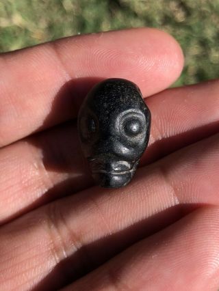 Pre - Columbian,  Mexico,  Aztec Stone Skull Bead,  Ca.  1400 - 1521 AD 2