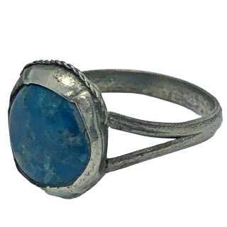 Authentic Late Or Post Medieval Ring Artifact With Blue Stone - Antiquity Old