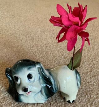 Vintage Big Eye Puppy Dog Bud Vase