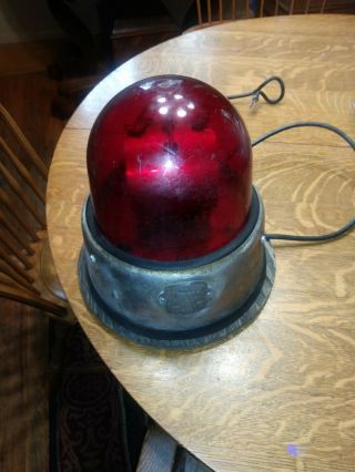 Vintage Federal Sign & Signal Beacon Ray Model 17 Light Red Dome Fire Rescue