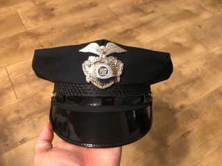 Vintage Adam - 12 Los Angeles Police Lapd Hat 8 Point Cap Uniform Hat Lewis Police
