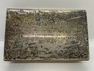 Vintage 1938 Calvary School Horse Team Jumping Trophy Sterling Silver Award Box