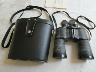 Vintage Soviet Binoculars 10x50 Tento W/original Case & Brochure Ussr