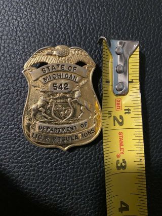 Michigan State Badge Department Of Licensing And Regulations Police Obsolete 3