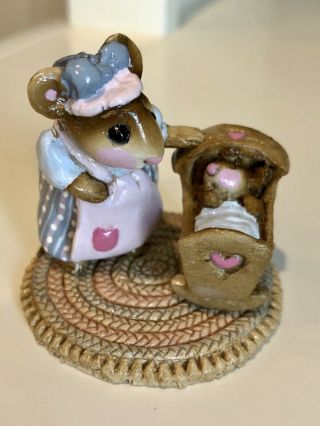 Rare Wee Forest Folk 1979 Rock - A - Bye Baby Mouse M - 35 Mother & Cradle
