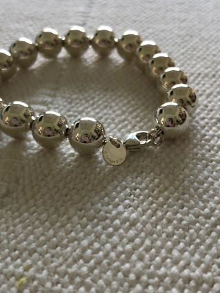Authentic Vintage Tiffany Co.  Ball Bead Bracelet 10mm 7.  5 925 Sterling Silver 2