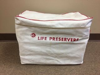 Vtg Apco Life Preserver Storage Case Bag With Jackets Vest Type Ll Adult Orange