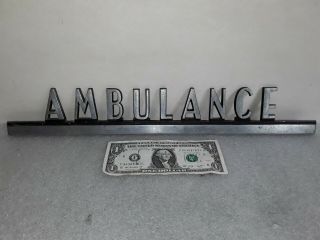 Vintage Ambulance Sign From A Hearse Cast Aluminum Funeral 17 - 1/2 " Long