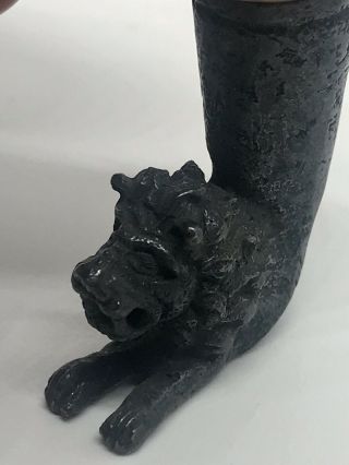 Ancient Near Eastern Bronze Rhyton Vessel With Lion Head