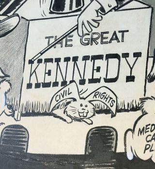 Political Cartoon by Lou Grant – John Kennedy – There’s A Rabbit Here 3