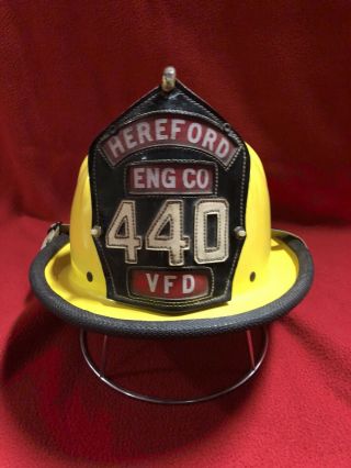 Vintage Yellow Fire Helmet From The Hereford Fire Company Baltimore Co Maryland