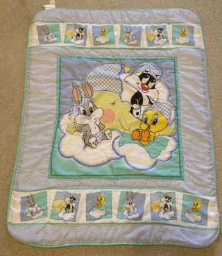 VTG Baby Looney Tunes Crib Set 4 Piece Bumper Pad,  Comforter,  Sheet,  Bed Skirt 3